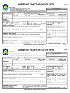 MEMBERSHIP REGISTRATION FORM (MRF) .